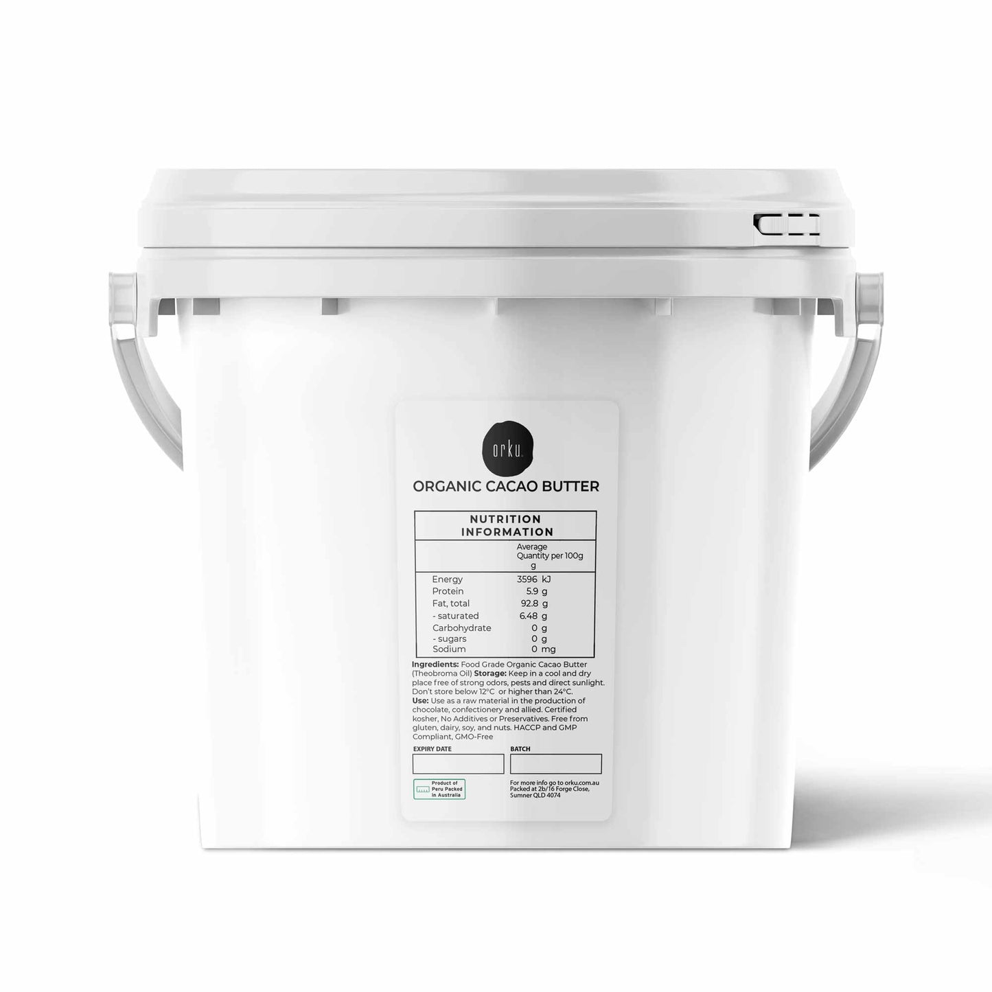 Organic Cacao Butter Bucket - Cold Pressed Raw Natural Food Grade Blocks-2