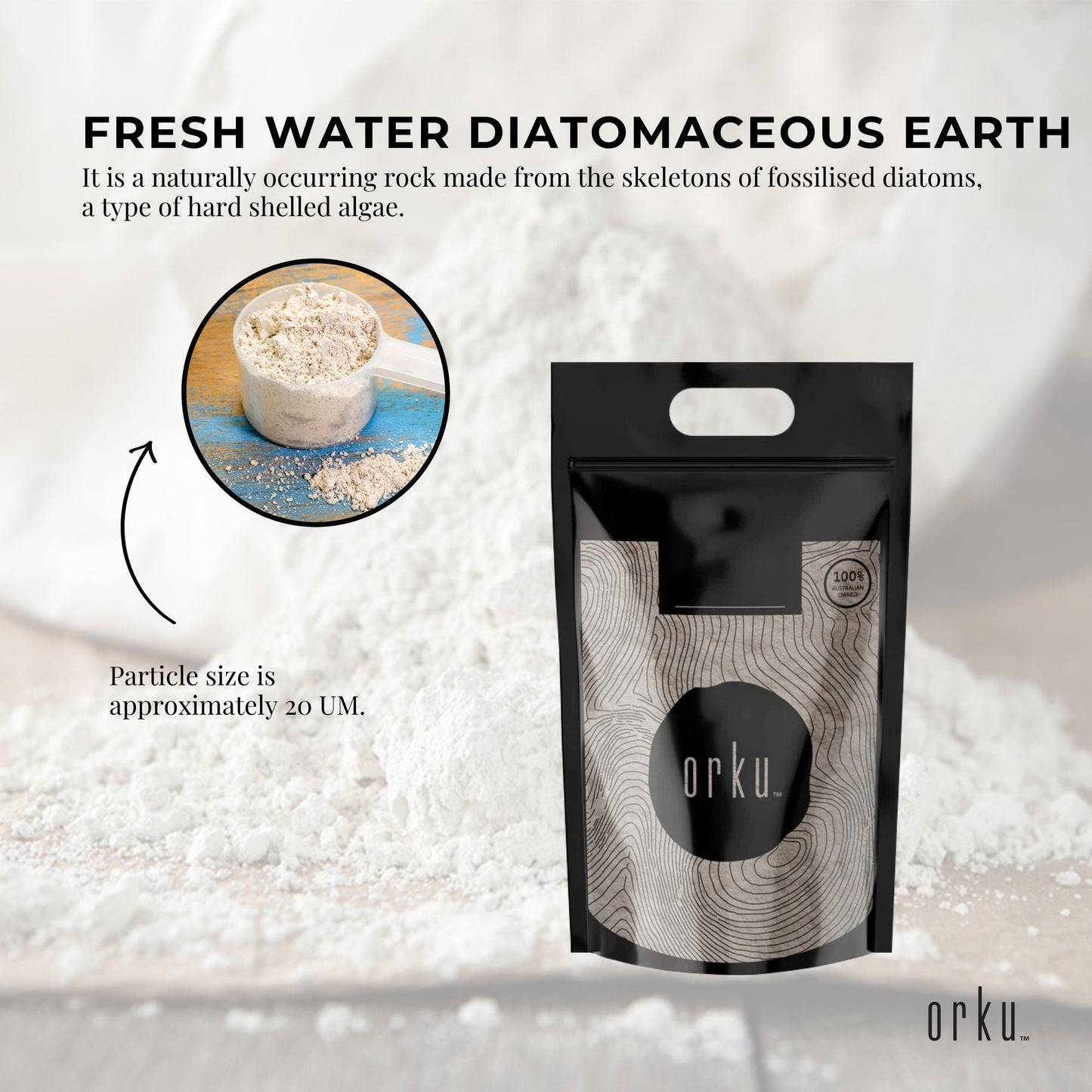 Organic Fine Diatomaceous Earth - Food Grade Fossil Shell Flour Powder Bulk-3