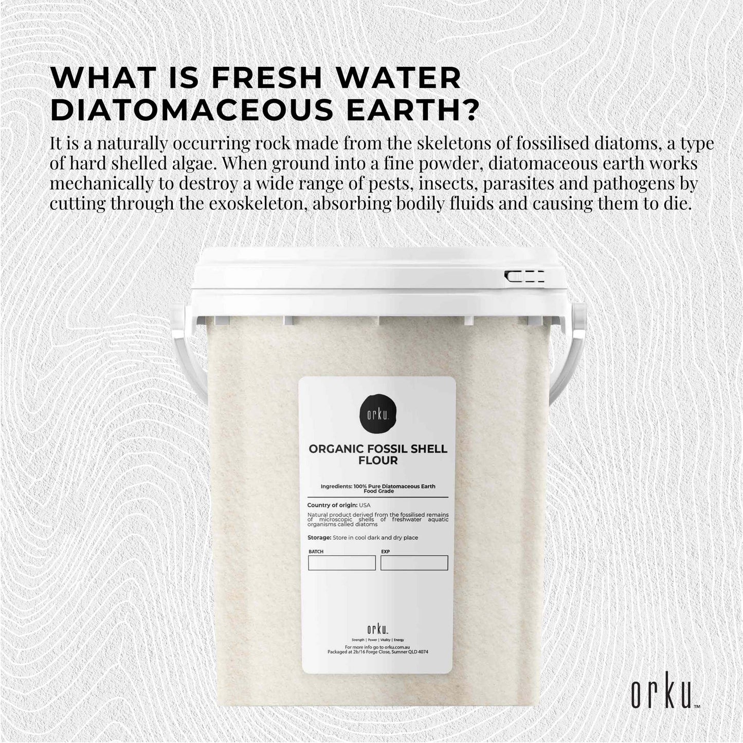 Organic Fine Diatomaceous Earth Tubs - Food Grade Fossil Shell Flour Powder-2