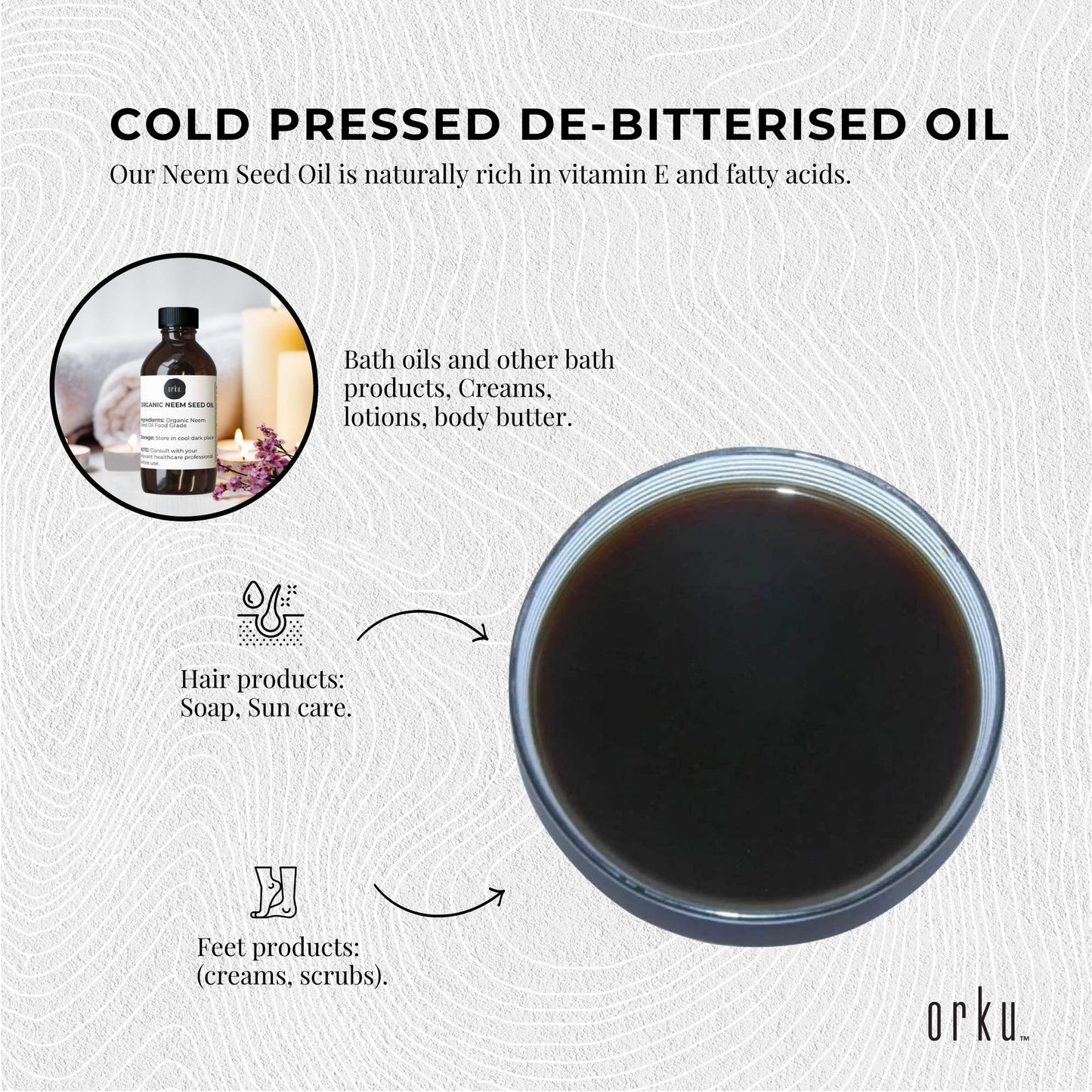 Orku 100ml Organic Neem Seed Oil Debitterised Cold Pressed Azadirachtin Indica-4