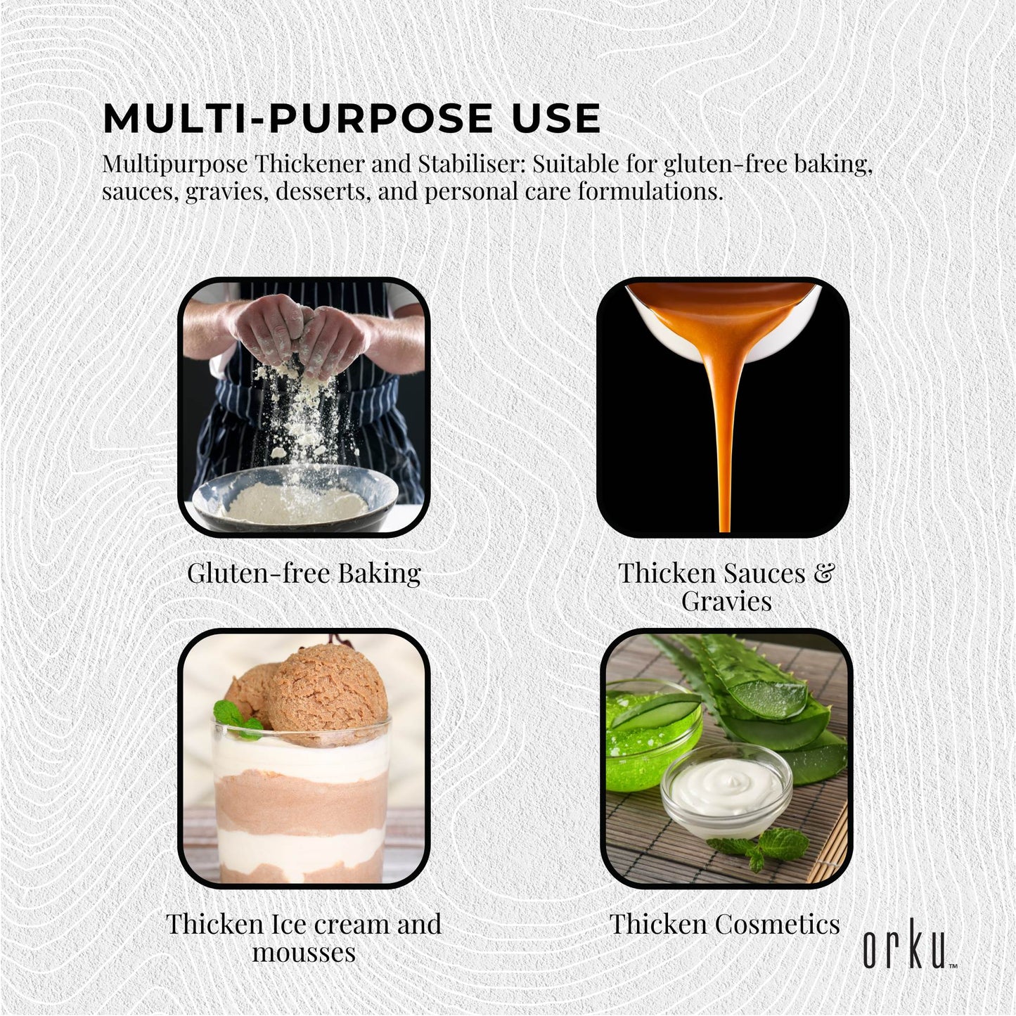 Orku 20kg Xanthan Gum Thickener Pure Fine Powder 200 Mesh FCC E415 Food Additive-4