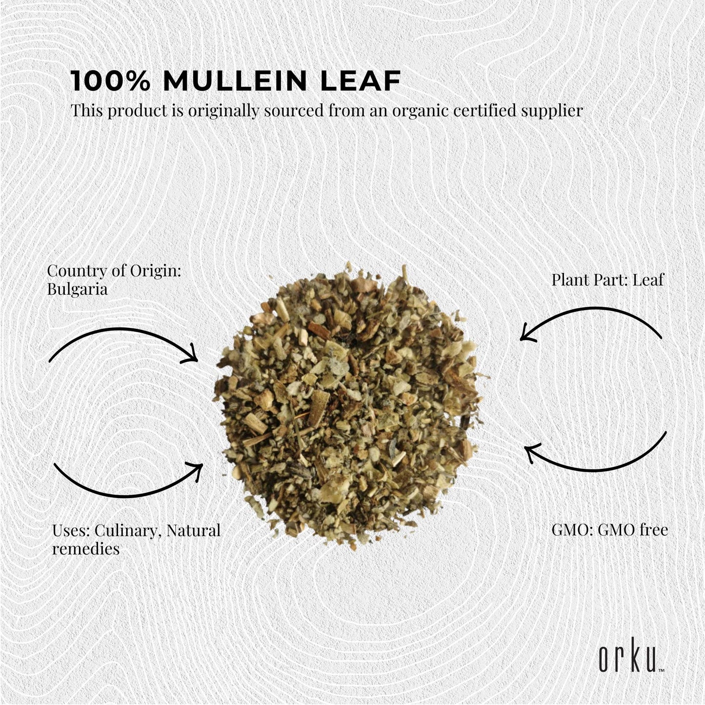 Orku 25g Organic Mullein Leaf - Dried Herbal Botanical Verbascum Thapsis-4
