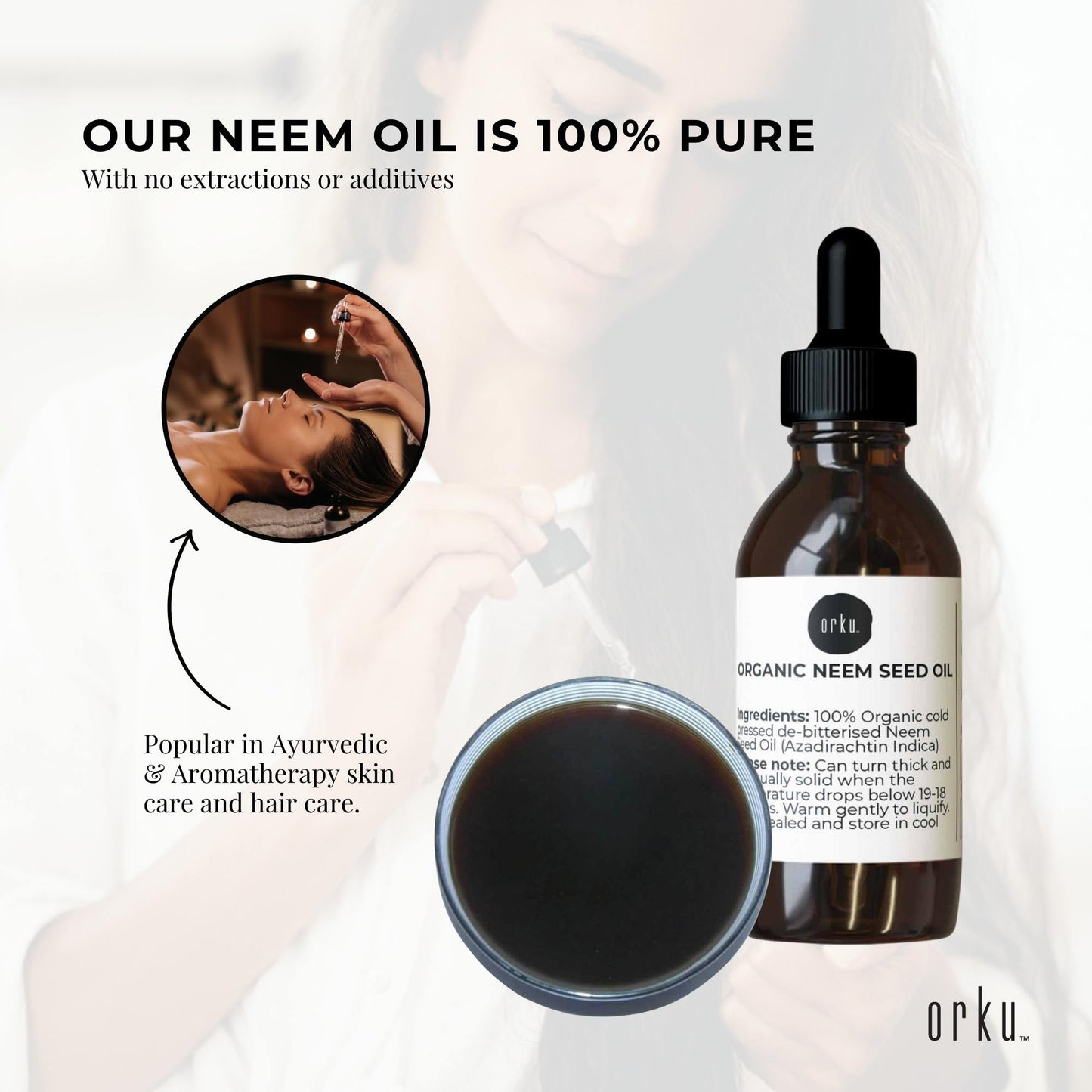 Orku 25ml Organic Neem Seed Oil - Debitterised Cold Pressed Azadirachtin Indica-3