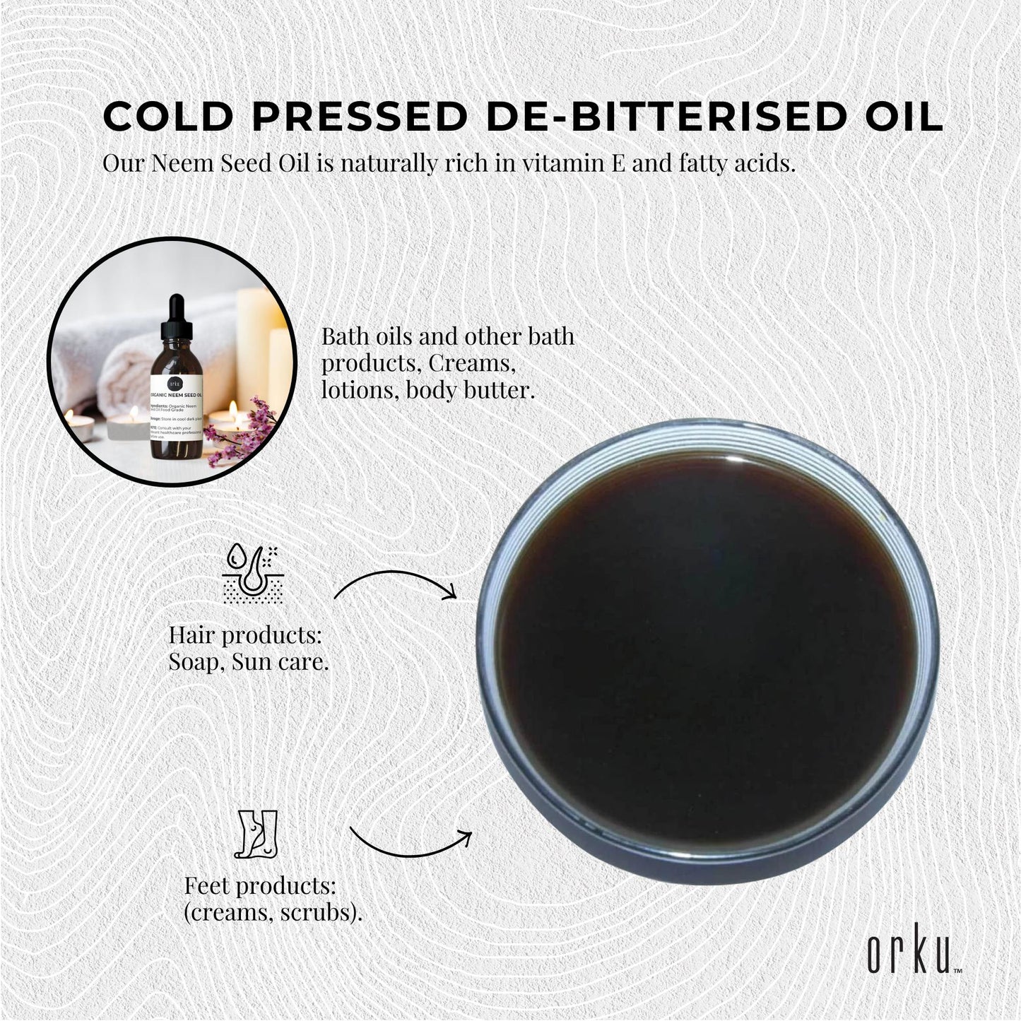Orku 25ml Organic Neem Seed Oil - Debitterised Cold Pressed Azadirachtin Indica-4