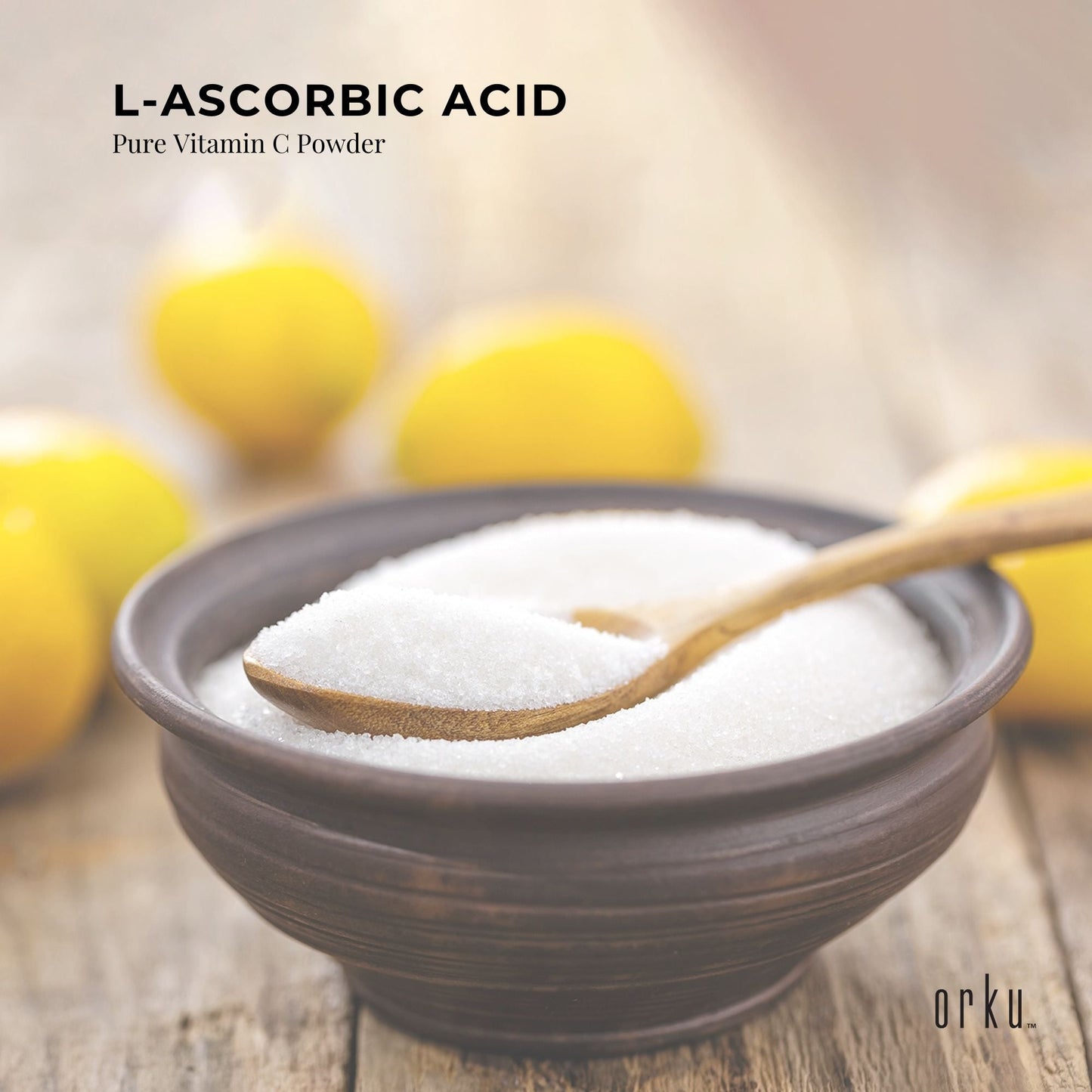 Orku 2Kg Vitamin C Powder Pure L-Ascorbic Acid - USP Grade Non-GMO-2