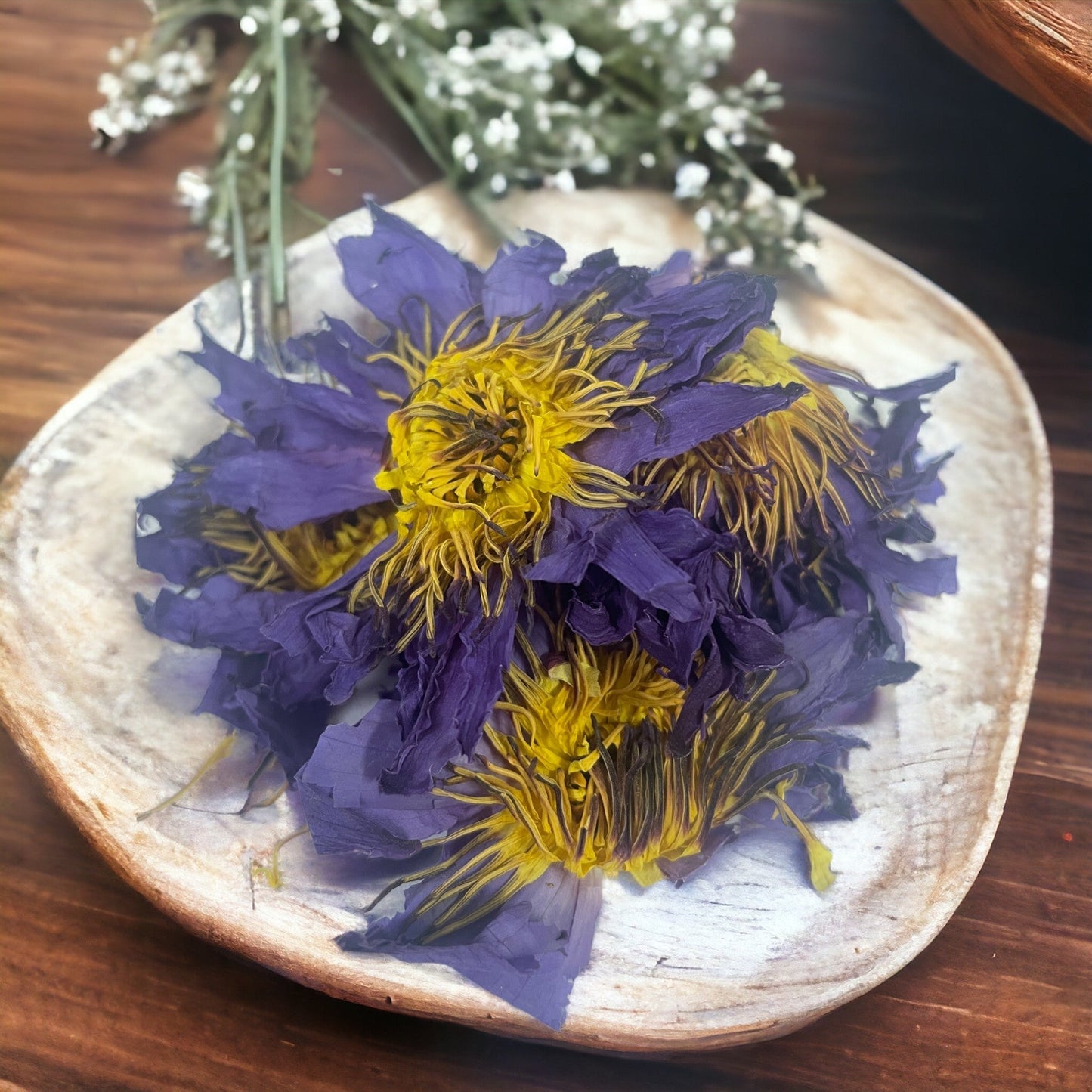 Orku 400g Dried Blue Lotus Flowers - Whole Open Lily Nymphaea Caerulea-3