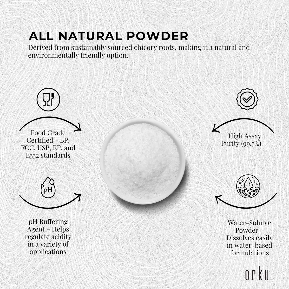 Orku 20Kg Potassium Citrate Food Grade - Granular BP USP FCC E332 Additive-4