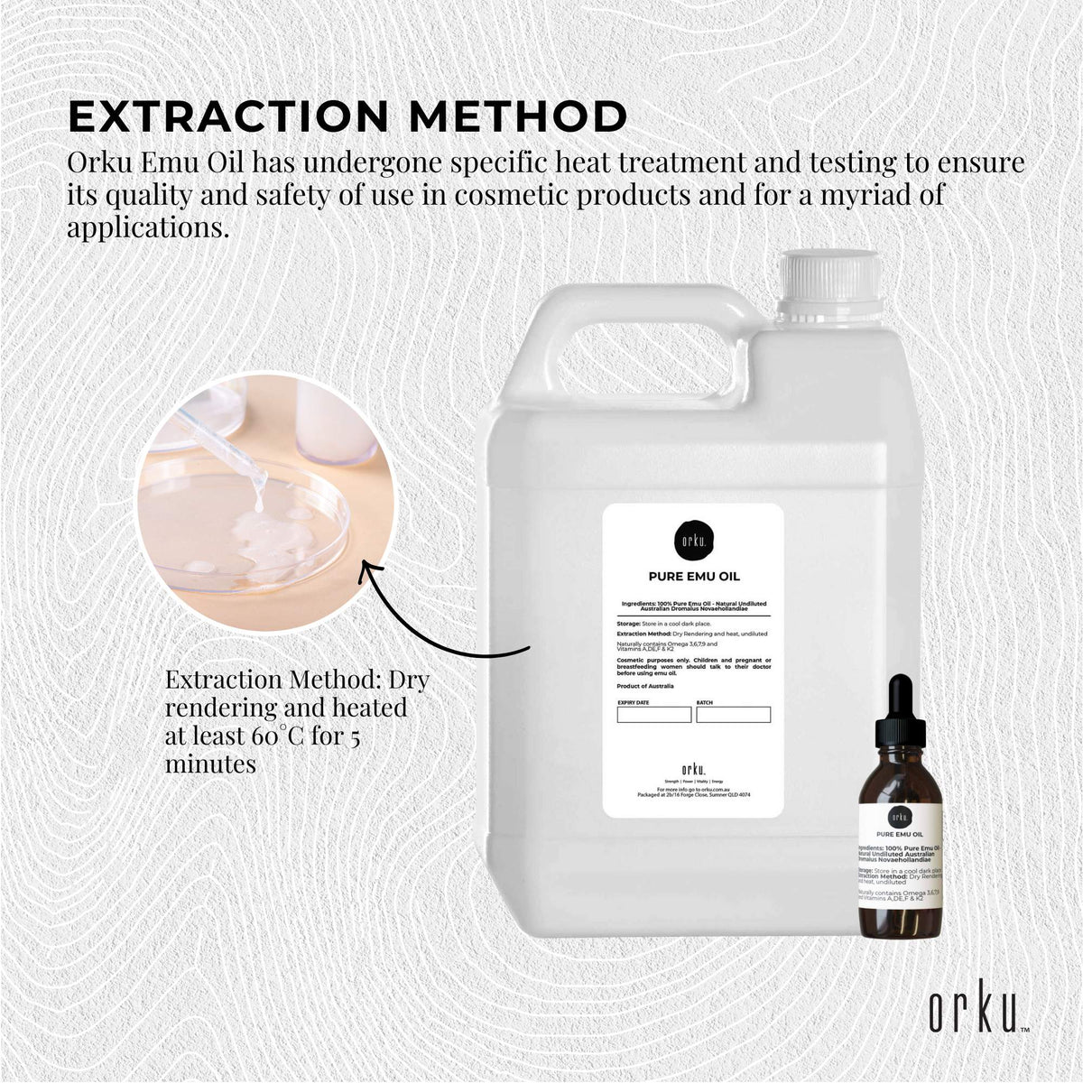 Orku 5L Pure Emu Oil + Bonus 25ml Bottle - Australian Dromaius Novaehollandiae-4