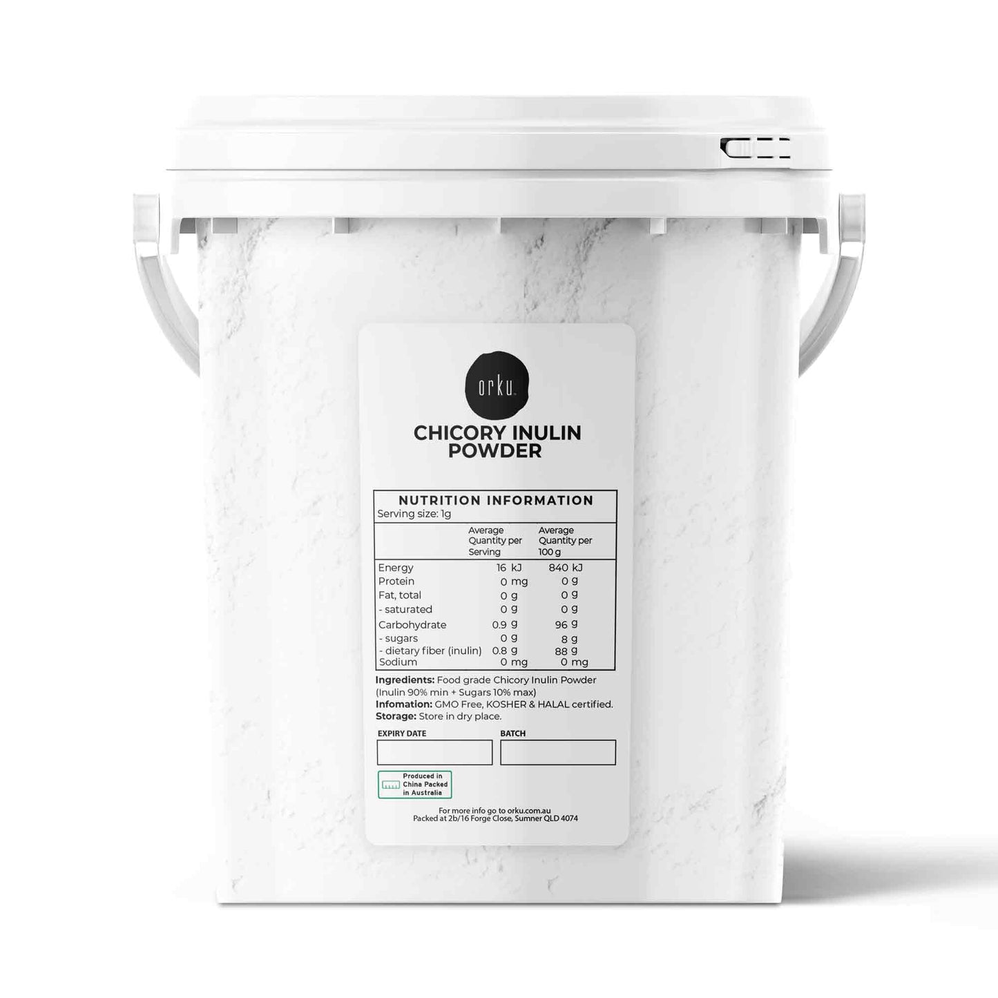 Orku 800g Chicory Root Inulin Powder Tub - Unflavoured Natural Prebiotic Fibre-0