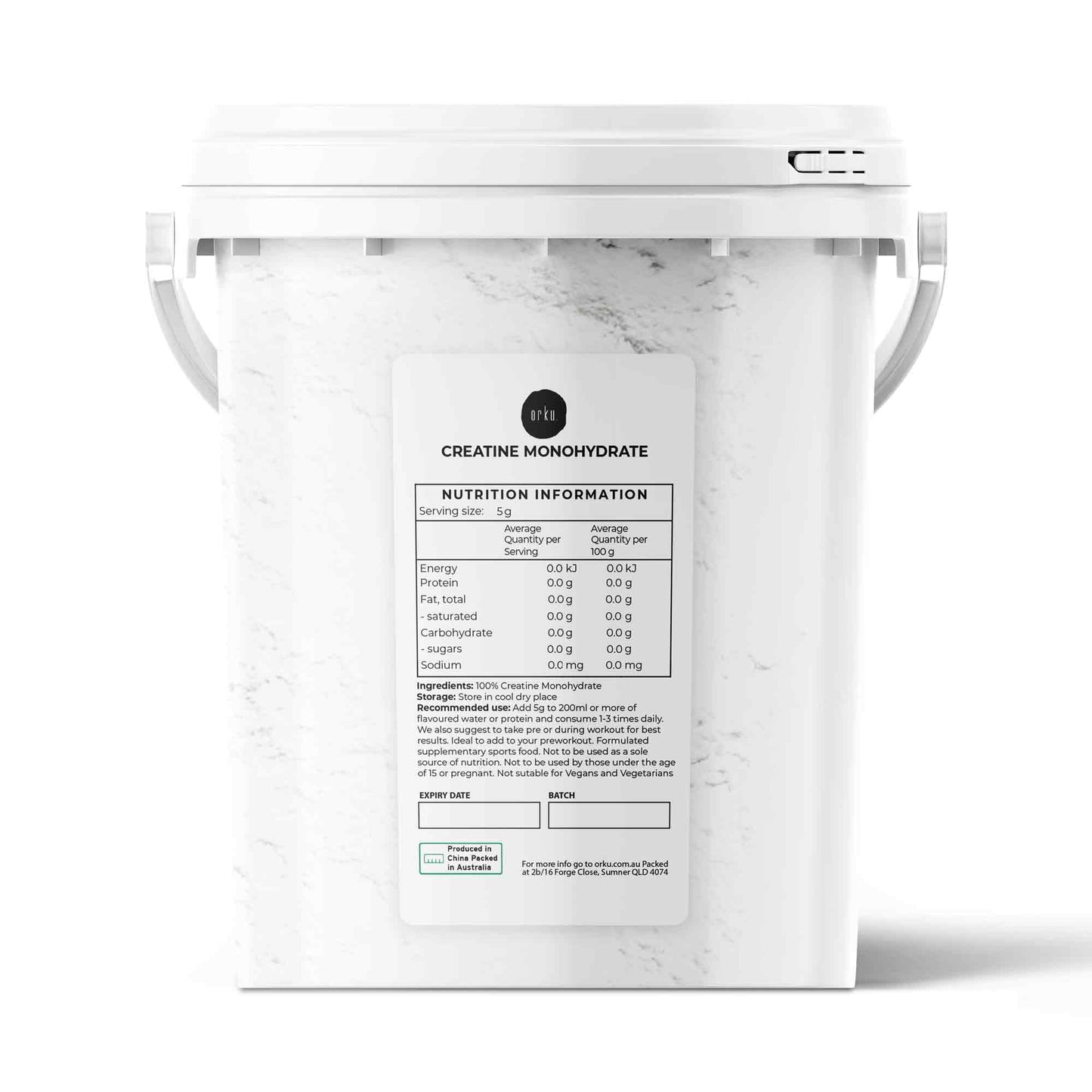 Orku Creatine Monohydrate Powder Bucket – 200 Mesh Micronised | 99.9% Purity-2