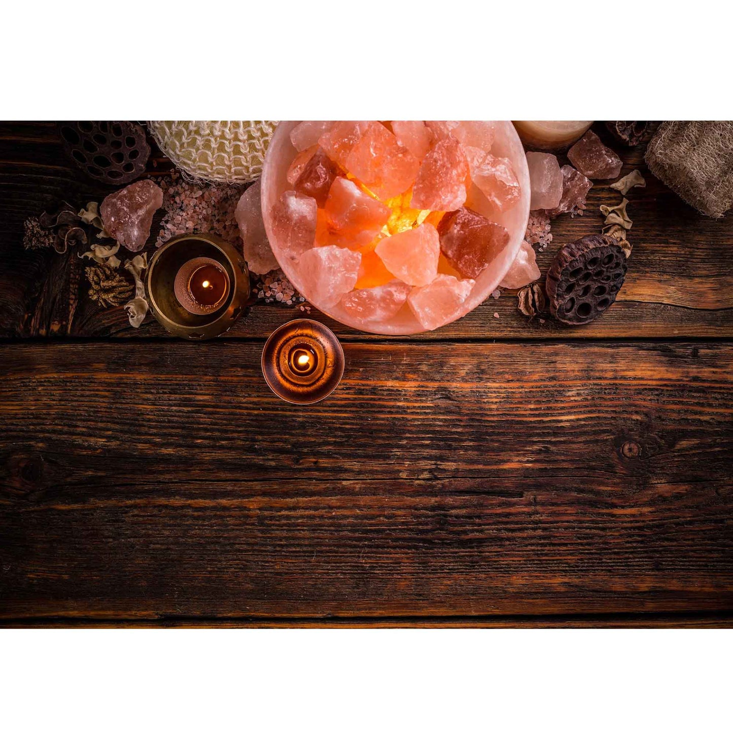 Orku Fire Bowl Himalayan Pink Salt Lamp - Carved Salt Rocks Night Light-4