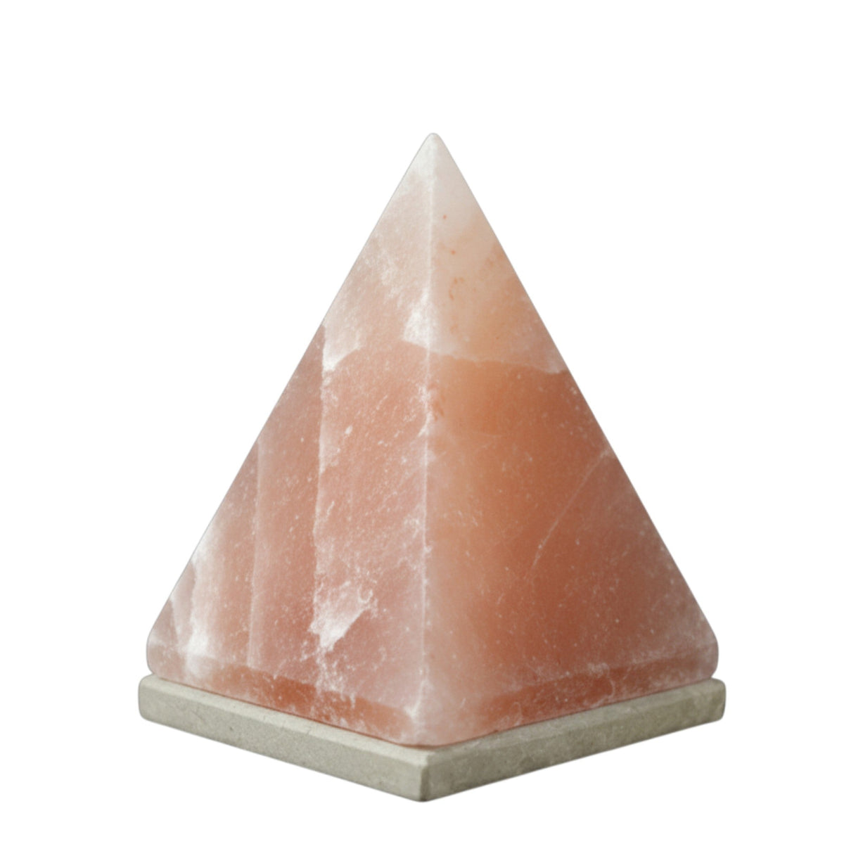 Orku Pyramid Shaped Himalayan Pink Salt Lamp - Carved Triangle Night Light-3