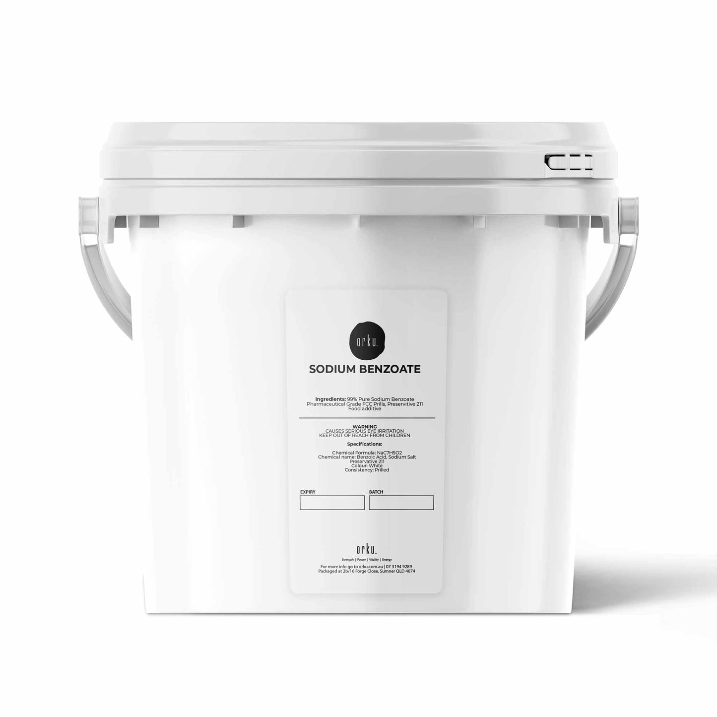 Orku Sodium Benzoate Tub - USP/FCC Grade Prills – E211 Preservative CAS 532-32-1-2