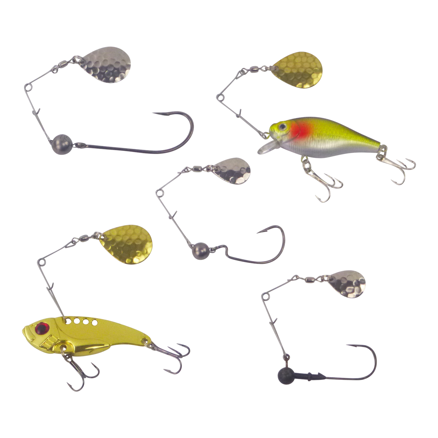 Swimerz Jig Spinner, Medium, Hammered Brass, 5 Pack-2