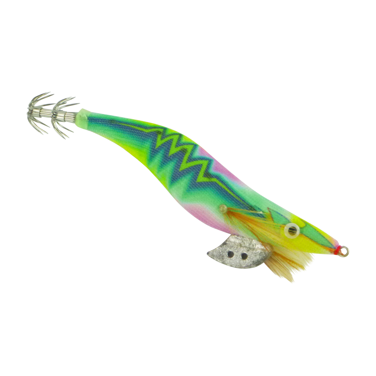 Finesse Rumoika Squid Jig, Lime Glow, size 3.5, 2 pack-0