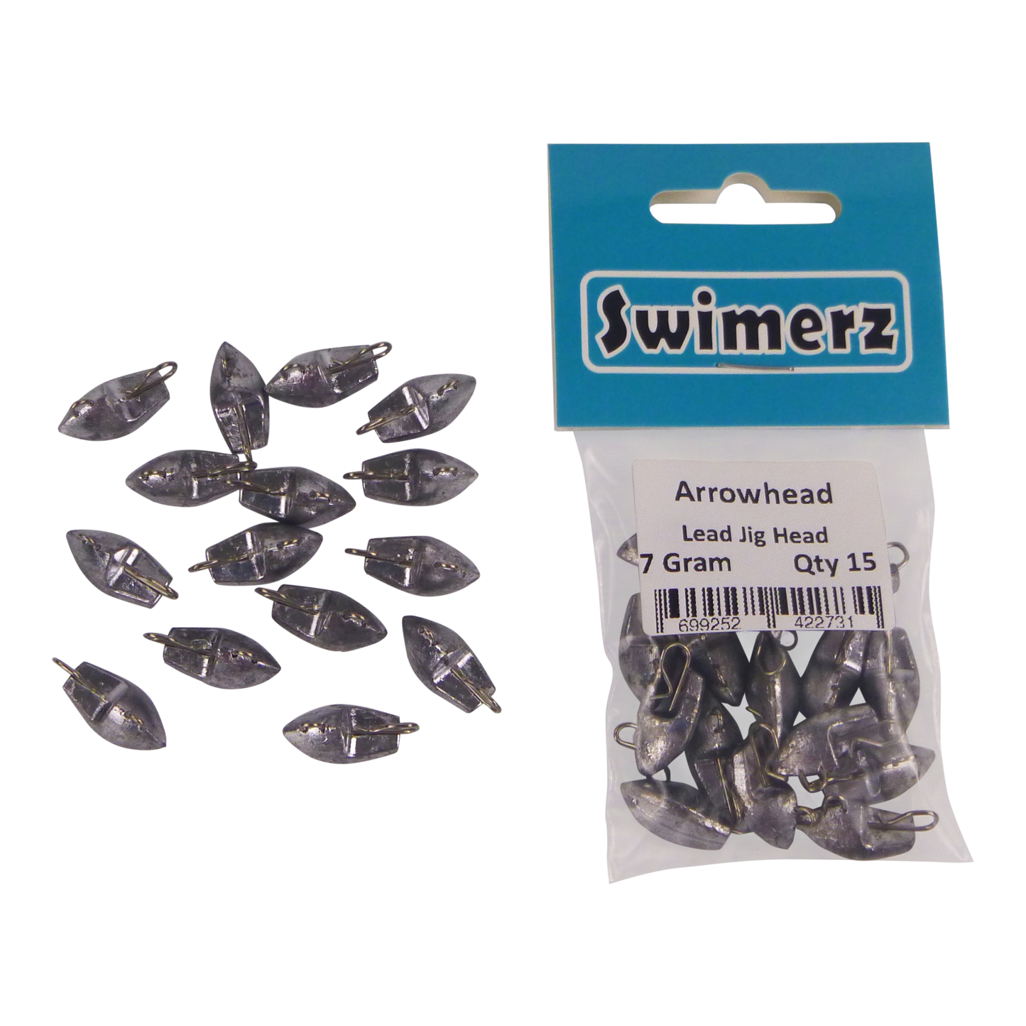 Swimerz 7gm Arrowhead Jig Head, 1/4oz, Lead, 15 pack-2