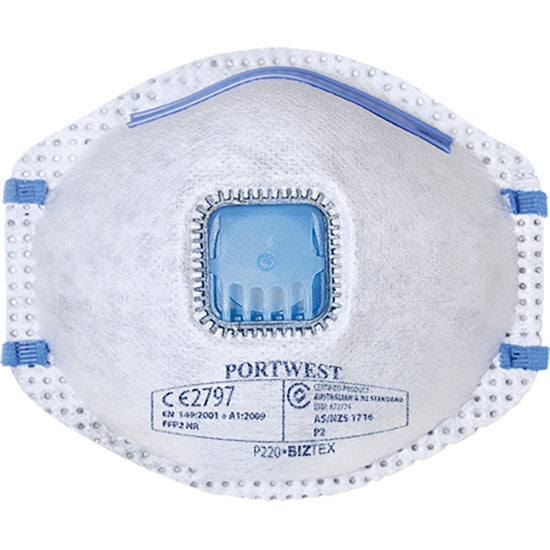 1 Pack of 10 FFP2 Carbon Valved Dust Mist Face Masks Fume Respirator - White-0