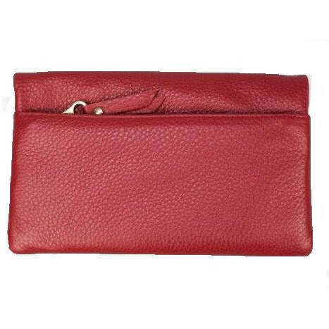 Pierre Cardin Ladies Womens Genuine Leather Bi-Fold RFID Purse Wallet - Red-2