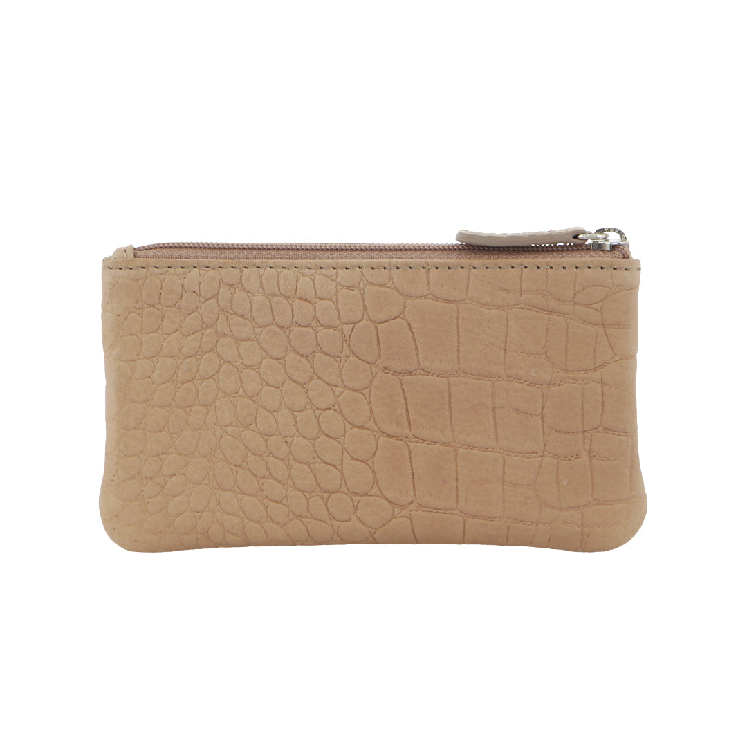 Pierre Cardin Ladies Womens Genuine Leather RFID Coin Purse Wallet - Taupe (Croc)-2