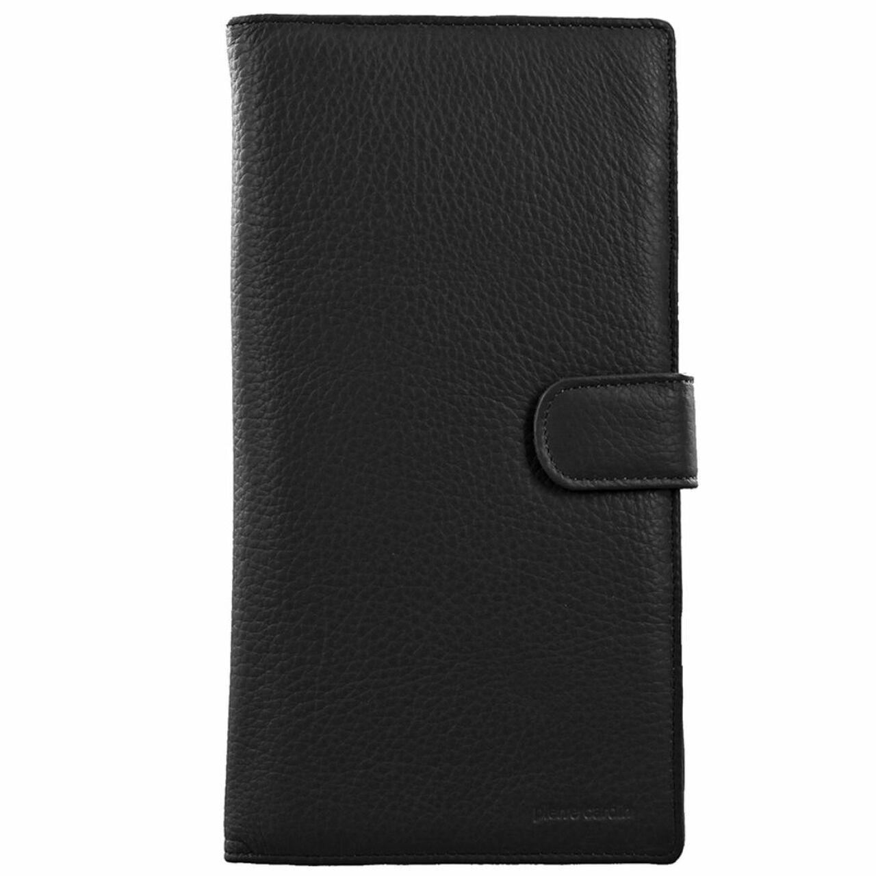 Pierre Cardin Leather Passport Holder Travel Wallet w/ RFID Protection - Black-2
