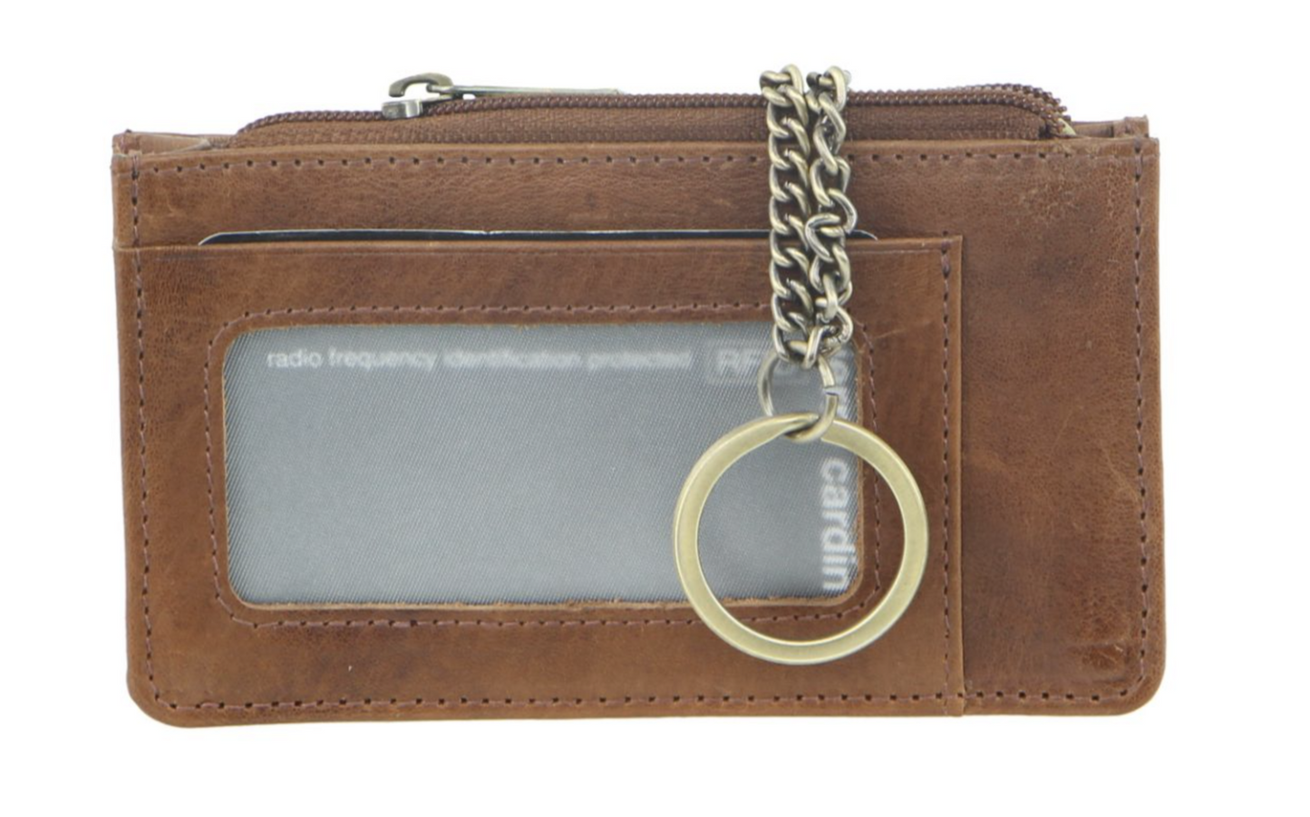 Pierre Cardin Womens Soft Italian Leather Coin Purse Holder Wallet - Cognac-2