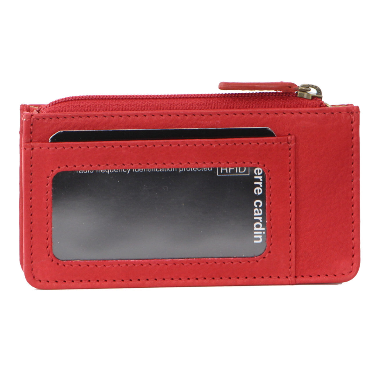 Pierre Cardin Womens Soft Italian Leather Coin Purse Holder Wallet - Red-2
