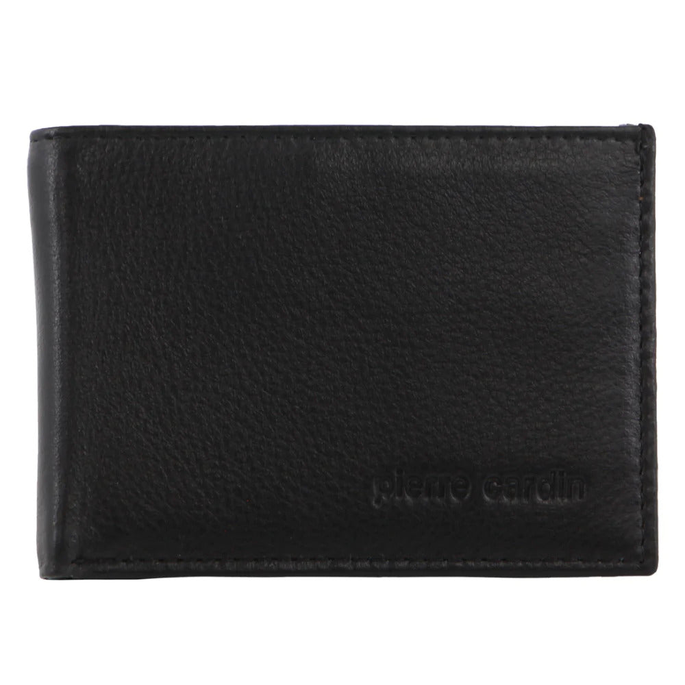 Pierre Cardin Mens Leather RFID Italian Two-Tone Wallet - Black Cognac-3