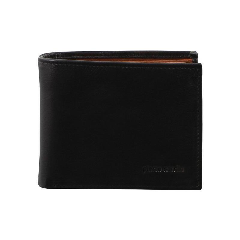 Pierre Cardin Italian Leather Mens Two Tone Bi-Fold Wallet - Black/Cognac-2