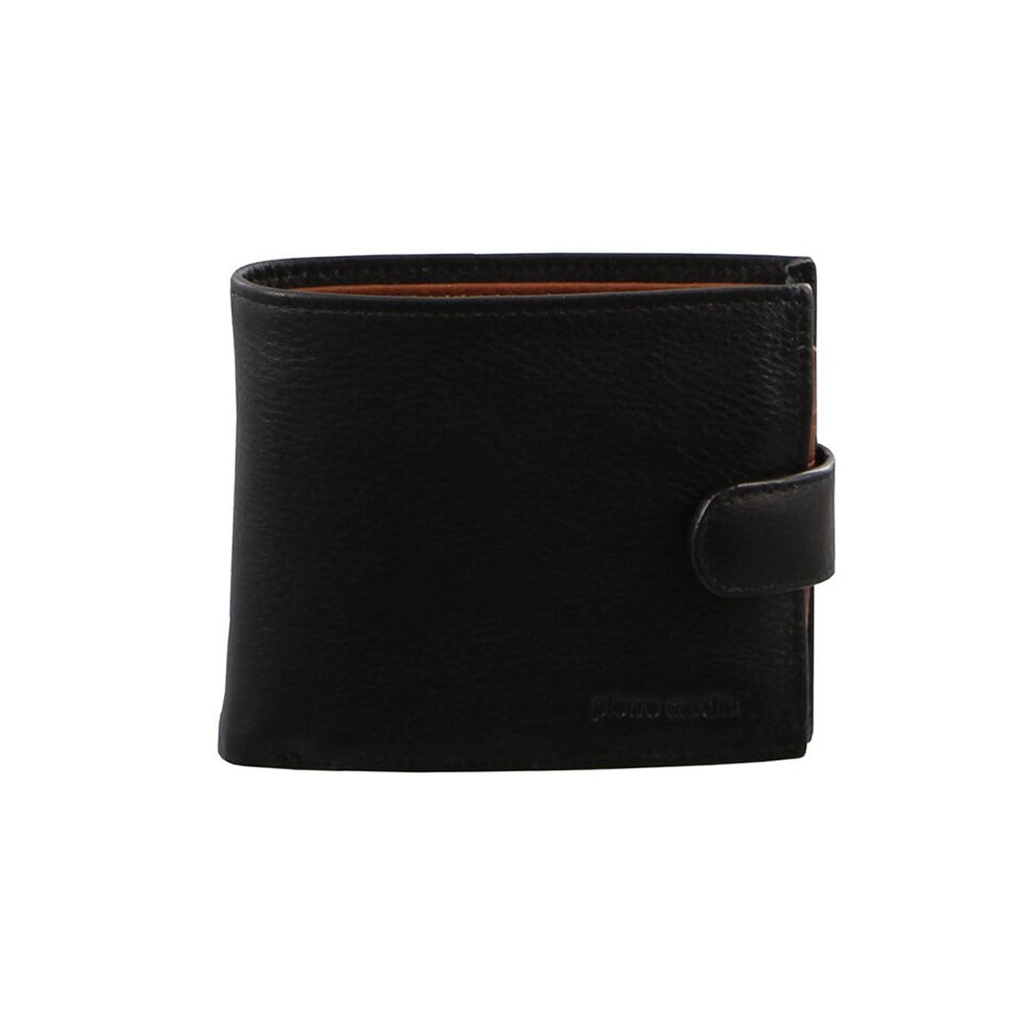 Pierre Cardin Mens Italian Leather Two Tone Wallet Credit Card Holder - Black Cognac-2