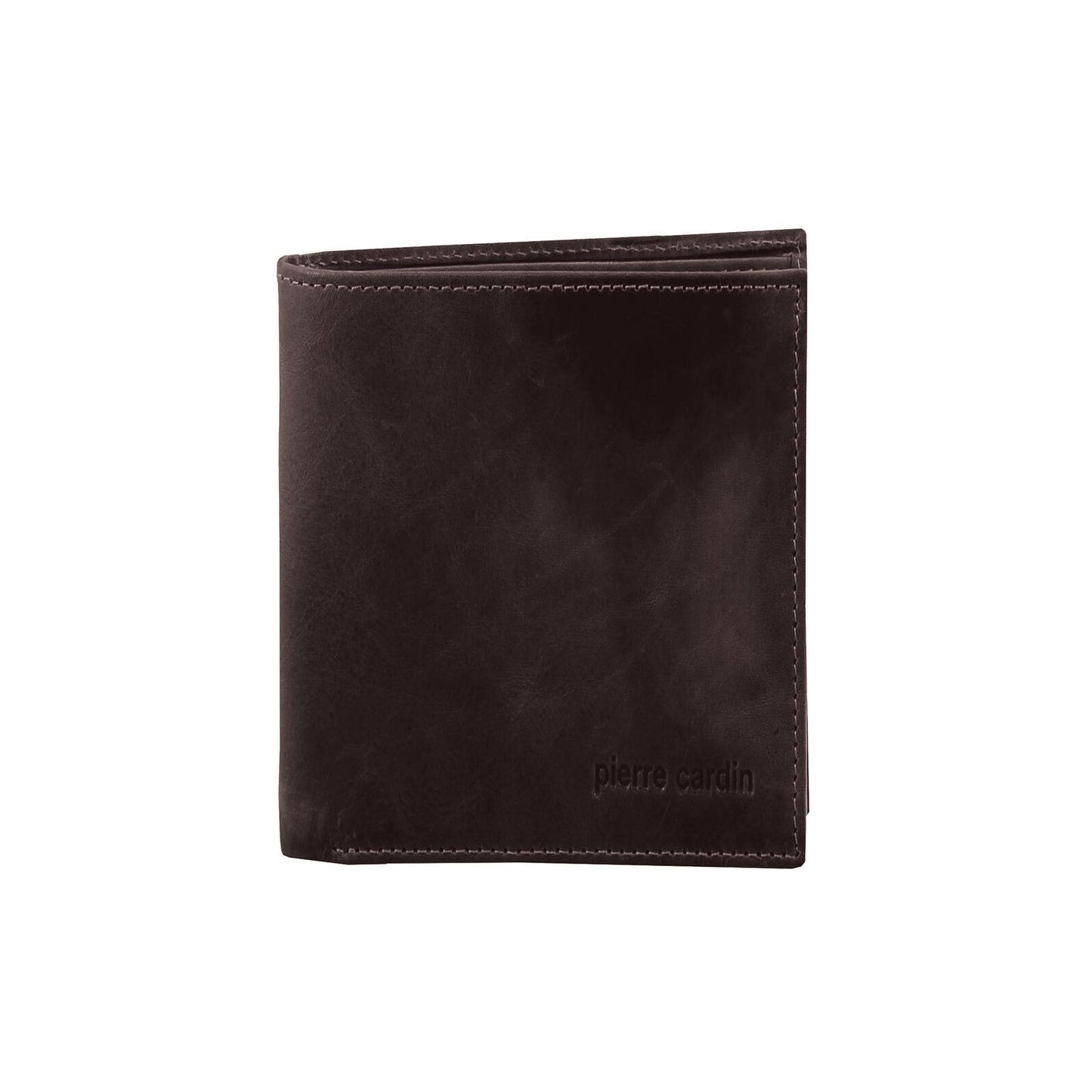 Pierre Cardin Mens Rustic RFID Leather Bi-Fold Wallet Card Holder - Brown-2