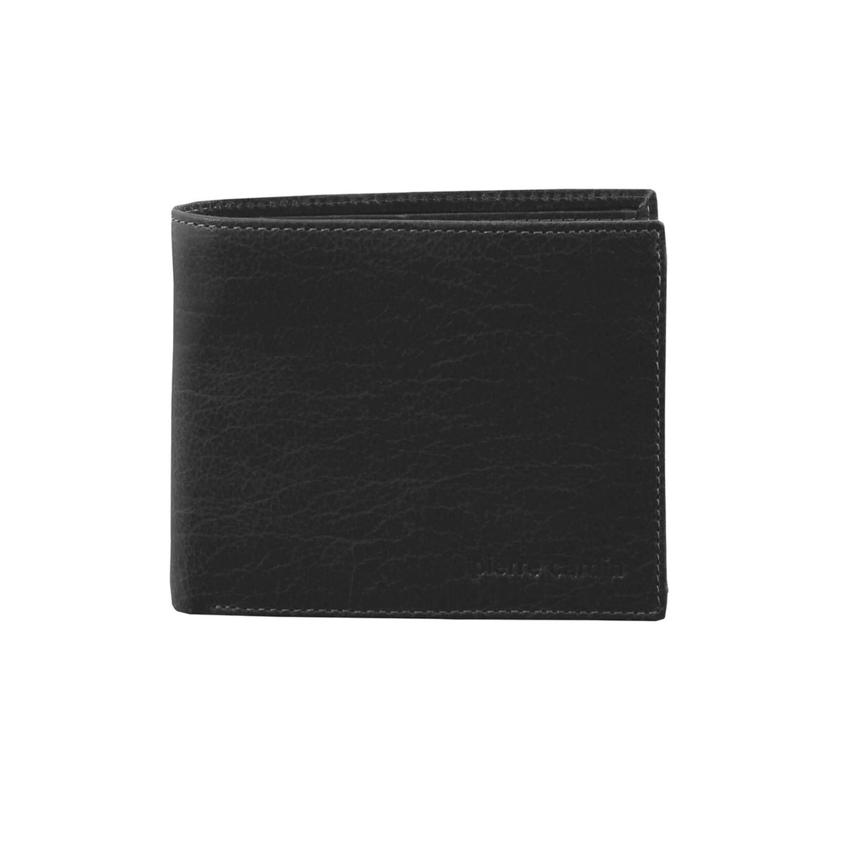 Pierre Cardin Mens Rustic Leather Bi-Fold Wallet Card Holder - Black