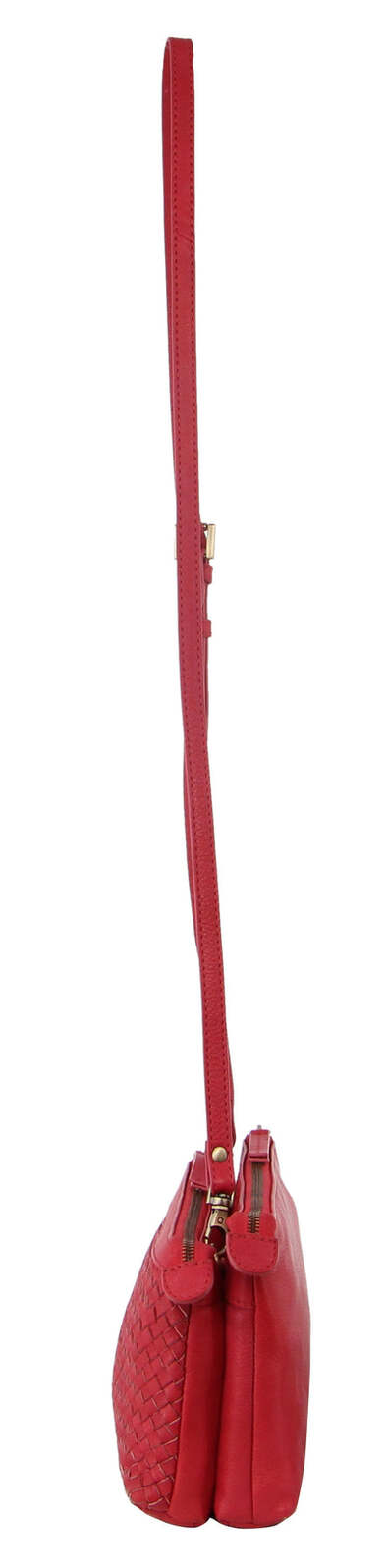 Pierre Cardin Woven Ladies Crossbody/ Clutch Bag - Red-3