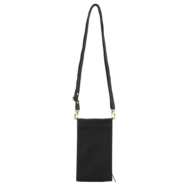 Pierre Cardin Ladies Leather Cross Body Bag/Wallet Bag/Clutch Wallet Large Flap - Black-3