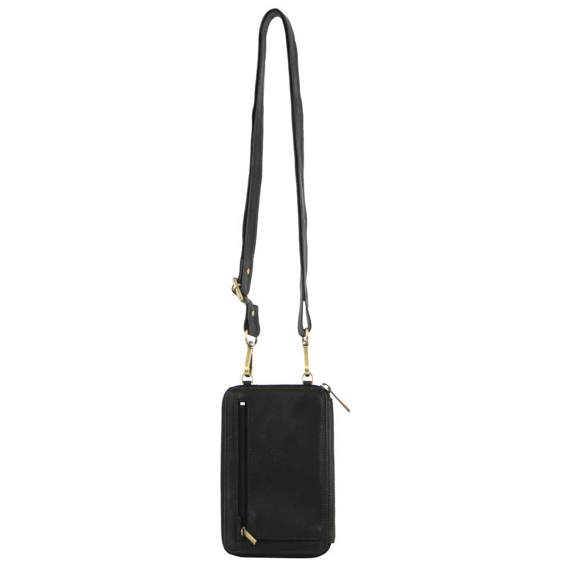 Pierre Cardin Ladies Leather Cross Body Bag/Wallet Bag/Clutch Wallet Small Flap - Black-3