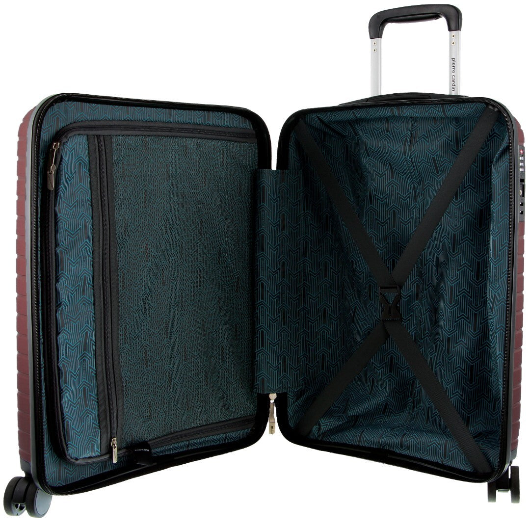 Pierre Cardin 3pc Hardshell Superlight Luggage Set 20/24/28" - Burgundy/White (Travel Suitcases)-4