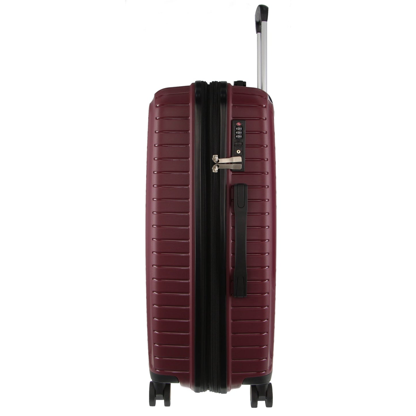 Pierre Cardin 65cm/89L Medium Hard-Shell Checked Suitcase Travel Luggage Bag - Burgundy