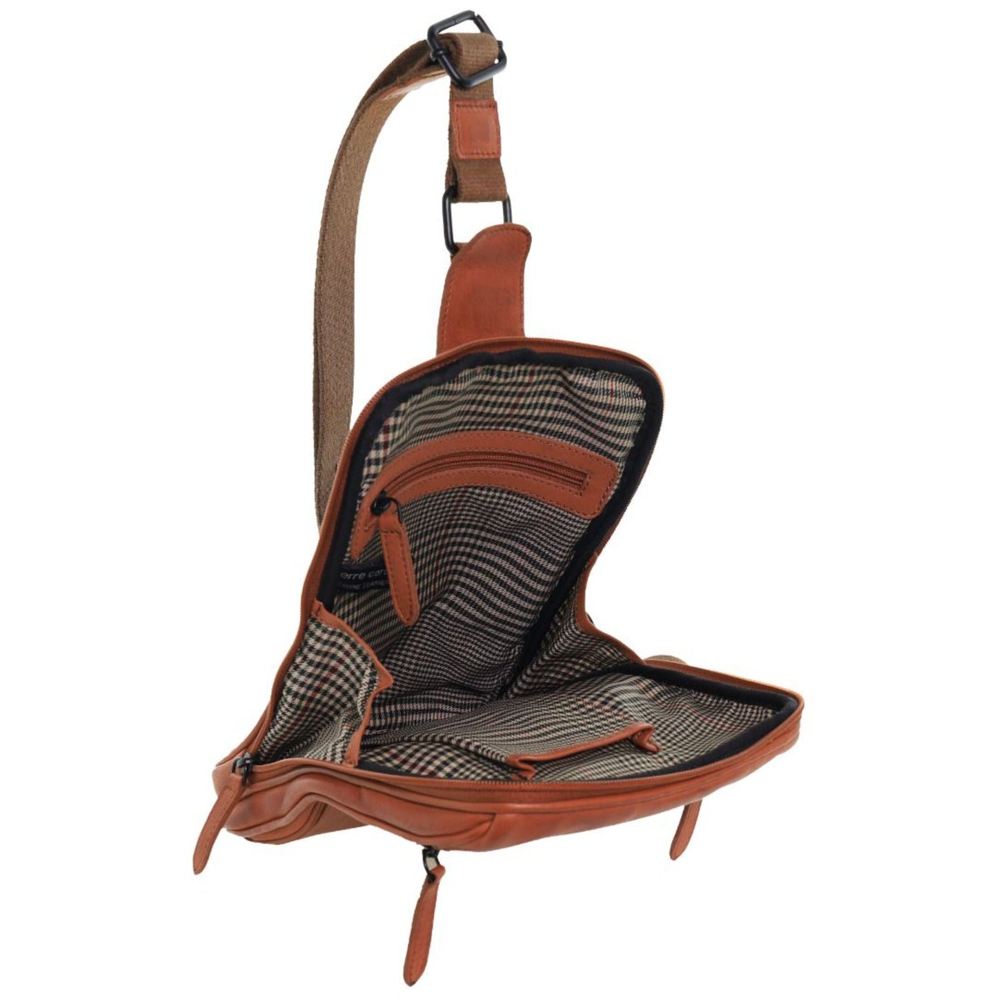 Pierre Cardin Mens Leather Crossbody Bag in Cognac