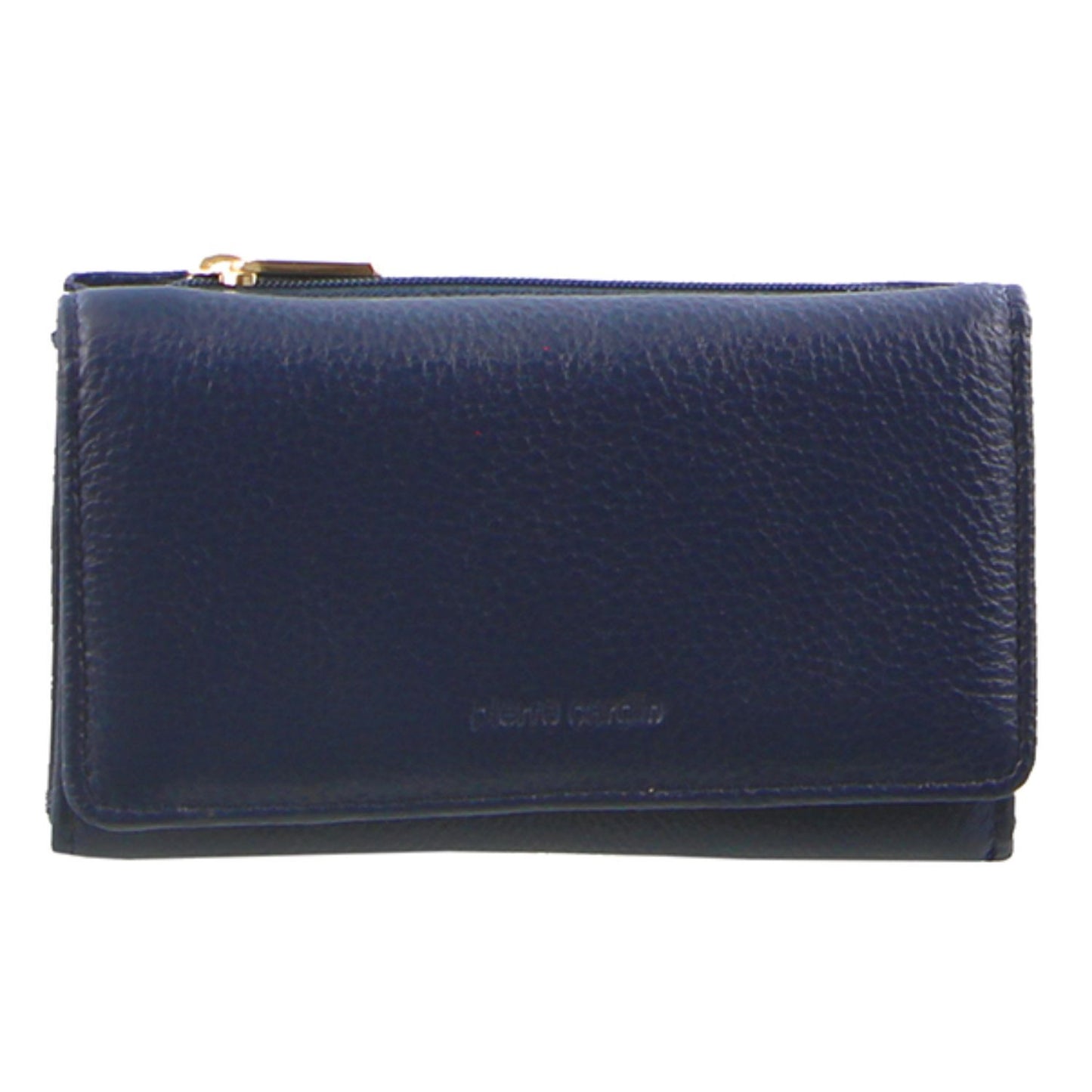 Pierre Cardin Ladies Womens Soft Italian Leather RFID Purse Wallet Rustic - Navy-2