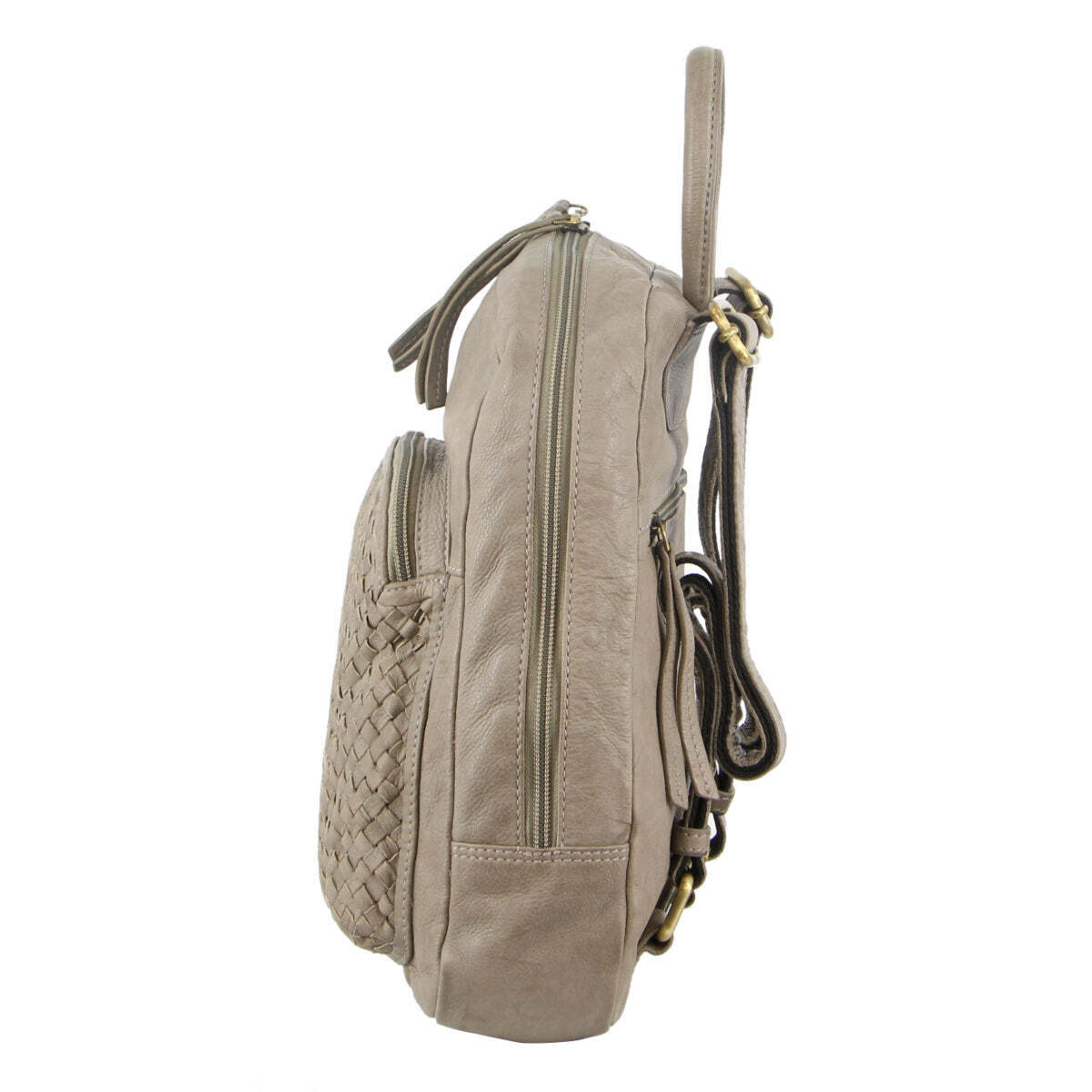 3Pc Set Pierre Cardin Womens Woven Leather Backpack + Cross-Body Bags - Sky Blue-4