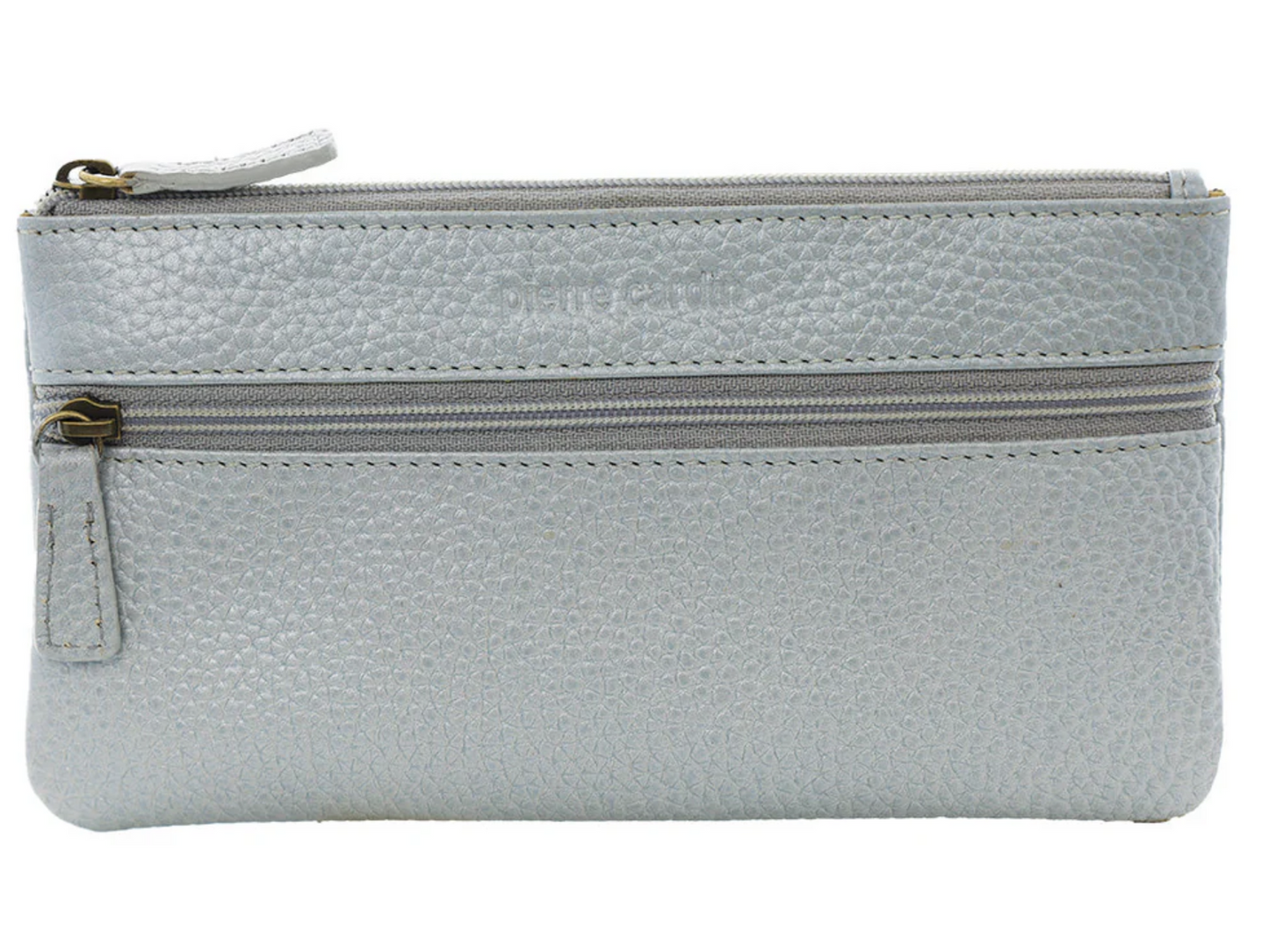 Pierre Cardin Leather Wallet Case for Phone and Coins in Silver-1