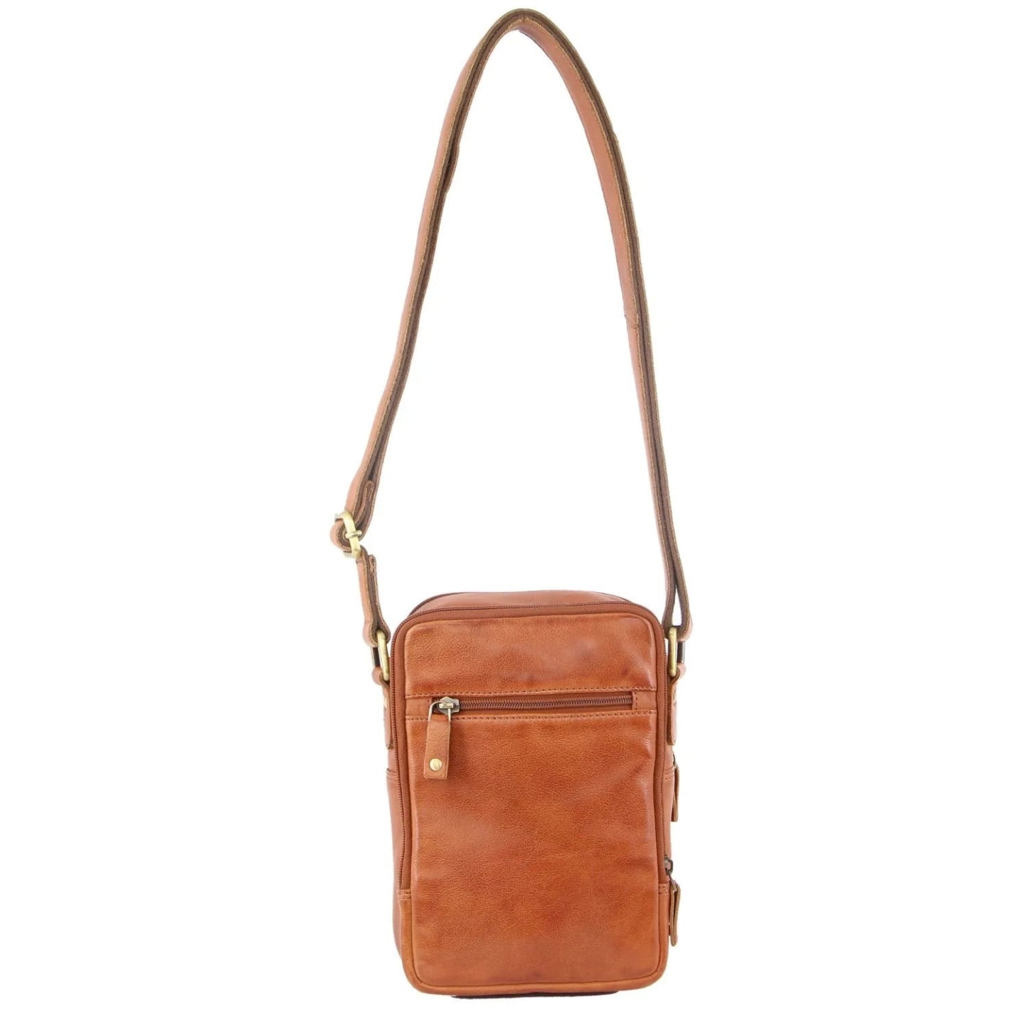 Pierre Cardin Cross Body Bag Unisex Sling Shoulder Messenger Travel - Cognac-4