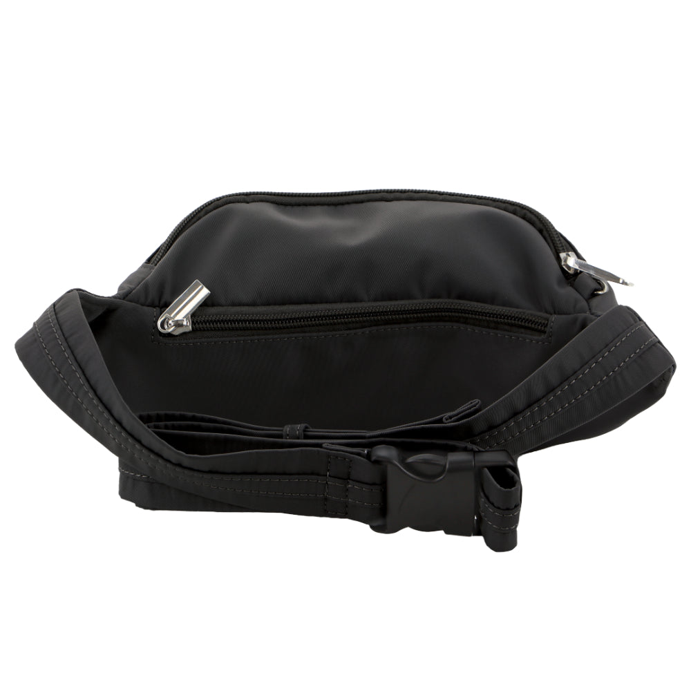 Pierre Cardin Slash Proof Waist Belt Bum Bag Travel RFID Anti-Theft Mens Black