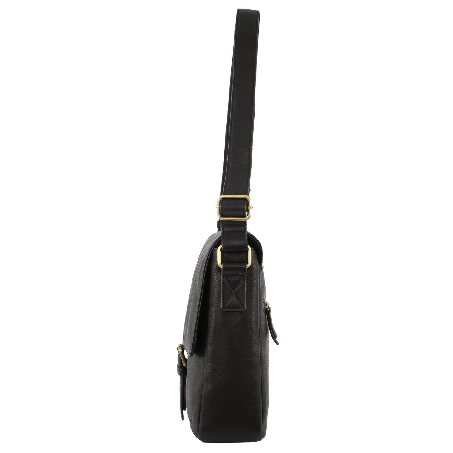 Pierre Cardin Leather Business Bag in Black with Laptop/Computer Sleeve
