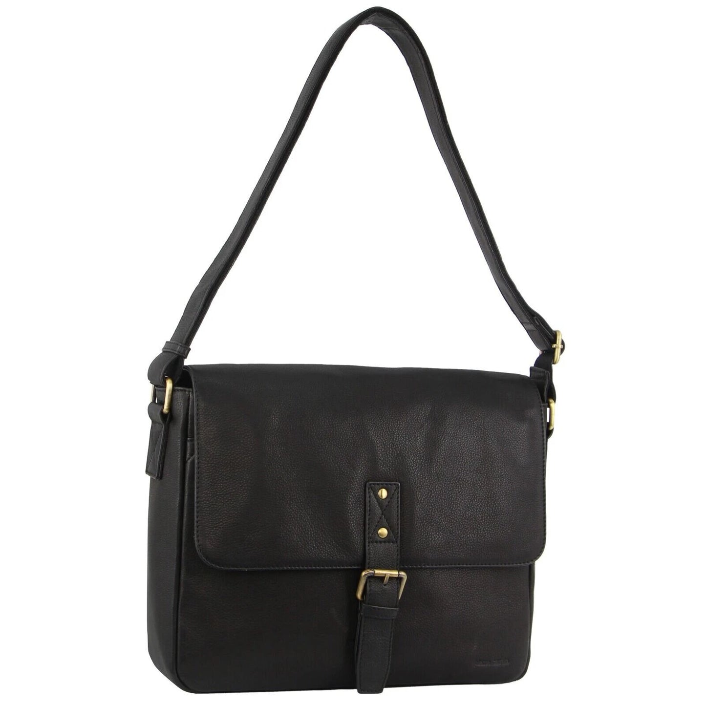 Pierre Cardin Leather Business Bag in Black & Organizer Cross Body in Black/Navy-4