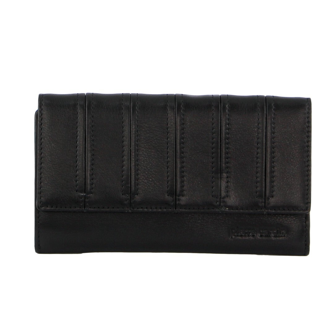 Pierre Cardin Womens Leather Tri-Fold Wallet RFID in Black-2