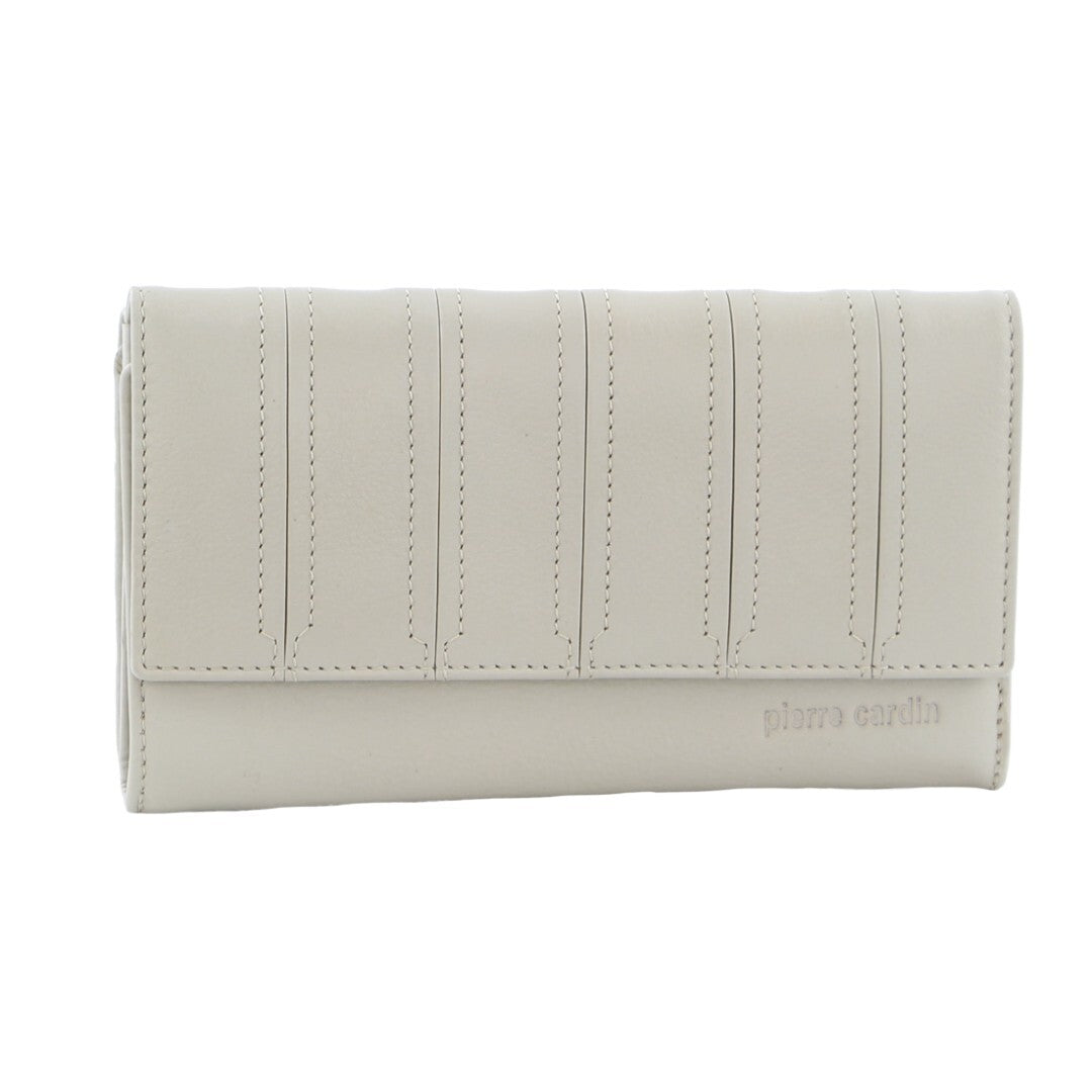 Pierre Cardin Womens Leather Tri-Fold Wallet RFID in Bone-2