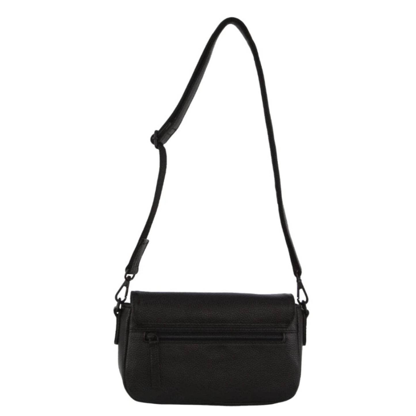 Pierre Cardin Leather Crossbody Bag Pleated Adjustable Detachable Strap - Black-3