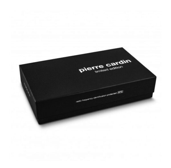 Pierre Cardin Leather Passport Holder Cover Travel Wallet w/ RFID Protection - Black