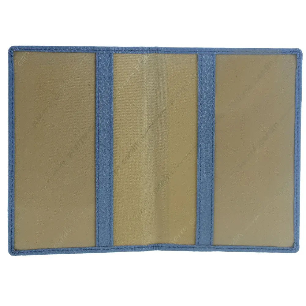 Pierre Cardin Leather Passport Travel Wallet Cover in Pearl Blue