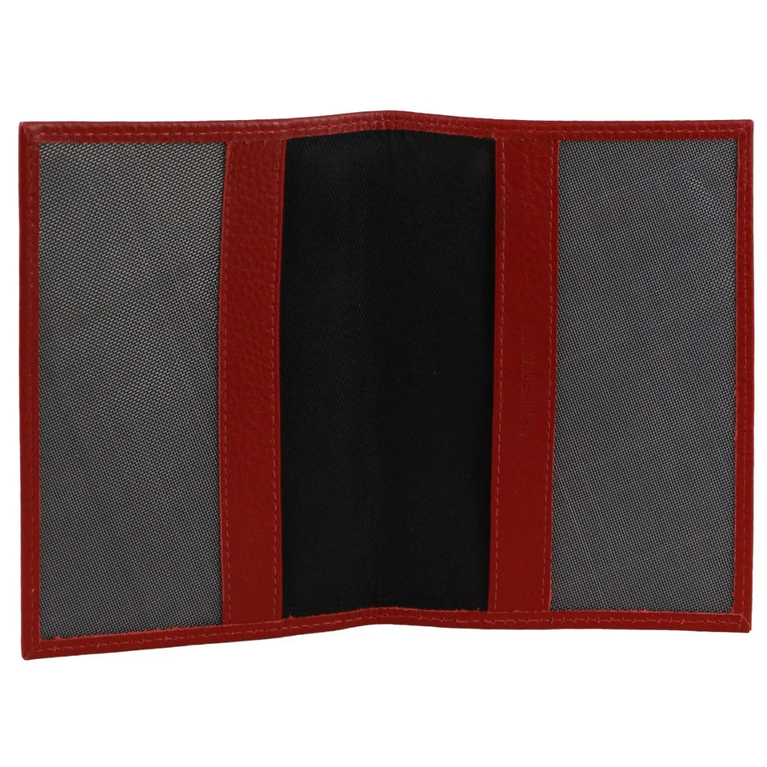 Pierre Cardin Slim Leather Passport Wallet Holder RFID Case Cover - Red-2